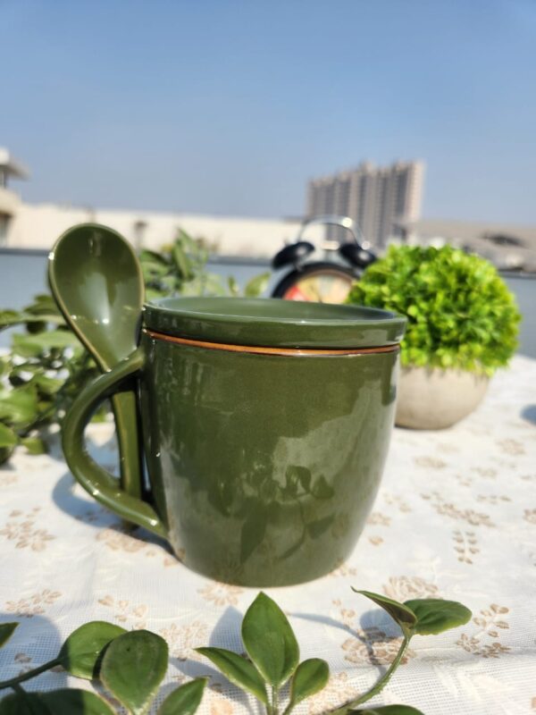 Ceramic Coffee Mug With  Spoon